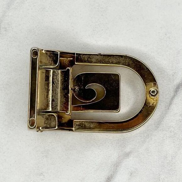 Silver and Gold Tone Clamp Style Simple Basic Belt Buckle - Picture 2 of 8